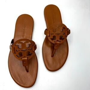 NEW NWT Tory Burch Miller Soft Calf Leather Sandals in Miele US 10
